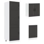 vidaXL Set dulap de bucătărie 8 piese „Kalmar” lemn negru prelucrat