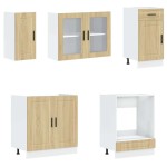 vidaXL Set dulap de bucătărie din 8 piese „Kalmar” lemn stejar Sonoma vidaXL Set dulap de bucătărie din 8 piese „Kalmar” lemn stejar Sonoma