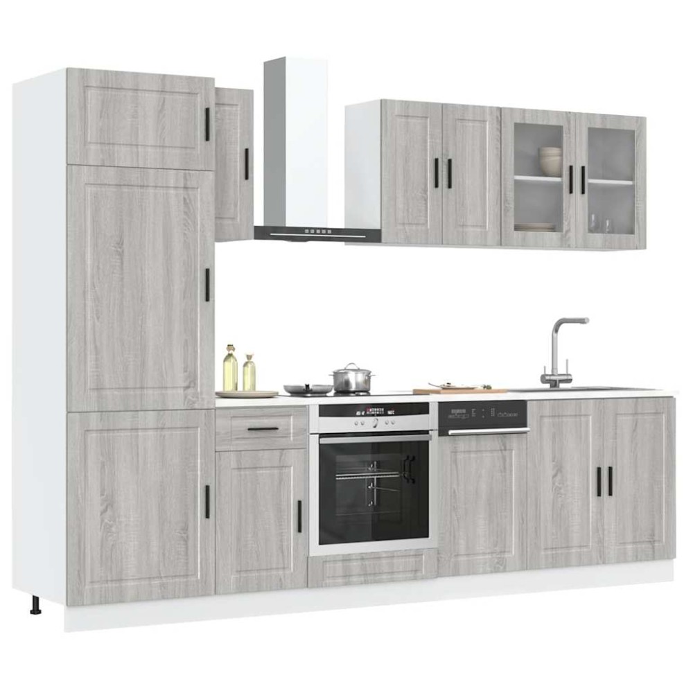 vidaXL Set de dulapuri de bucătărie 8 piese „Kalmar” lemn Sonoma gri