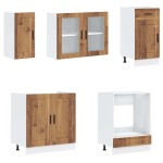 vidaXL Set de dulapuri de bucătărie 8 piese „Kalmar” Lemn vechi lemn
