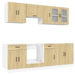 vidaXL Set dulap de bucătărie din 8 piese „Kalmar” lemn stejar Sonoma vidaXL Set dulap de bucătărie din 8 piese „Kalmar” lemn stejar Sonoma