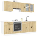 vidaXL Set dulap de bucătărie din 8 piese „Kalmar” lemn stejar Sonoma vidaXL Set dulap de bucătărie din 8 piese „Kalmar” lemn stejar Sonoma