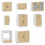 vidaXL Set dulap de bucătărie din 8 piese „Kalmar” lemn stejar Sonoma vidaXL Set dulap de bucătărie din 8 piese „Kalmar” lemn stejar Sonoma
