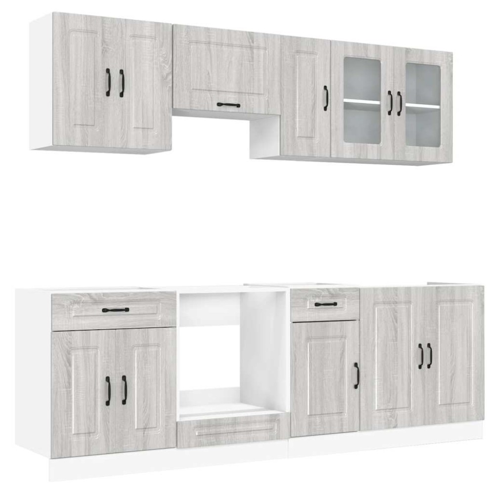 vidaXL Set de dulapuri de bucătărie 8 piese „Kalmar” lemn Sonoma gri