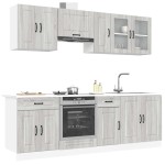 vidaXL Set de dulapuri de bucătărie 8 piese „Kalmar” lemn Sonoma gri