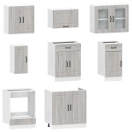 vidaXL Set de dulapuri de bucătărie 8 piese „Kalmar” lemn Sonoma gri