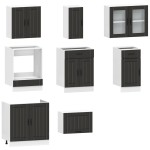 vidaXL Set dulap de bucătărie 8 piese „Kalmar” lemn negru prelucrat