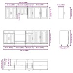 vidaXL Set dulap de bucătărie 8 piese „Kalmar” lemn negru prelucrat