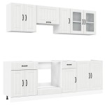 vidaXL Set dulap de bucătărie 8 piese „Kalmar” alb lucios Lemn