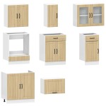 vidaXL Set dulap de bucătărie din 8 piese „Kalmar” lemn stejar Sonoma vidaXL Set dulap de bucătărie din 8 piese „Kalmar” lemn stejar Sonoma