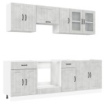 vidaXL Set dulapuri de bucătărie 8 piese „Kalmar” gri beton Lemn