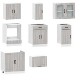 vidaXL Set de dulapuri de bucătărie 8 piese „Kalmar” lemn Sonoma gri vidaXL Set de dulapuri de bucătărie 8 piese „Kalmar” lemn Sonoma gri
