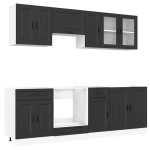 vidaXL Set dulap de bucătărie 8 piese „Kalmar” lemn negru prelucrat
