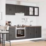 vidaXL Set dulap de bucătărie 8 piese „Kalmar” lemn negru prelucrat