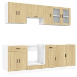 vidaXL Set dulap de bucătărie din 8 piese „Kalmar” lemn stejar Sonoma vidaXL Set dulap de bucătărie din 8 piese „Kalmar” lemn stejar Sonoma