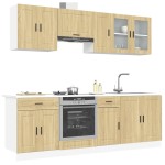 vidaXL Set dulap de bucătărie din 8 piese „Kalmar” lemn stejar Sonoma vidaXL Set dulap de bucătărie din 8 piese „Kalmar” lemn stejar Sonoma