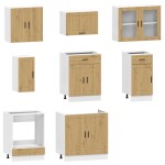 vidaXL Set dulap de bucătărie 8 piese „Kalmar” stejar artizanal lemn vidaXL Set dulap de bucătărie 8 piese „Kalmar” stejar artizanal lemn