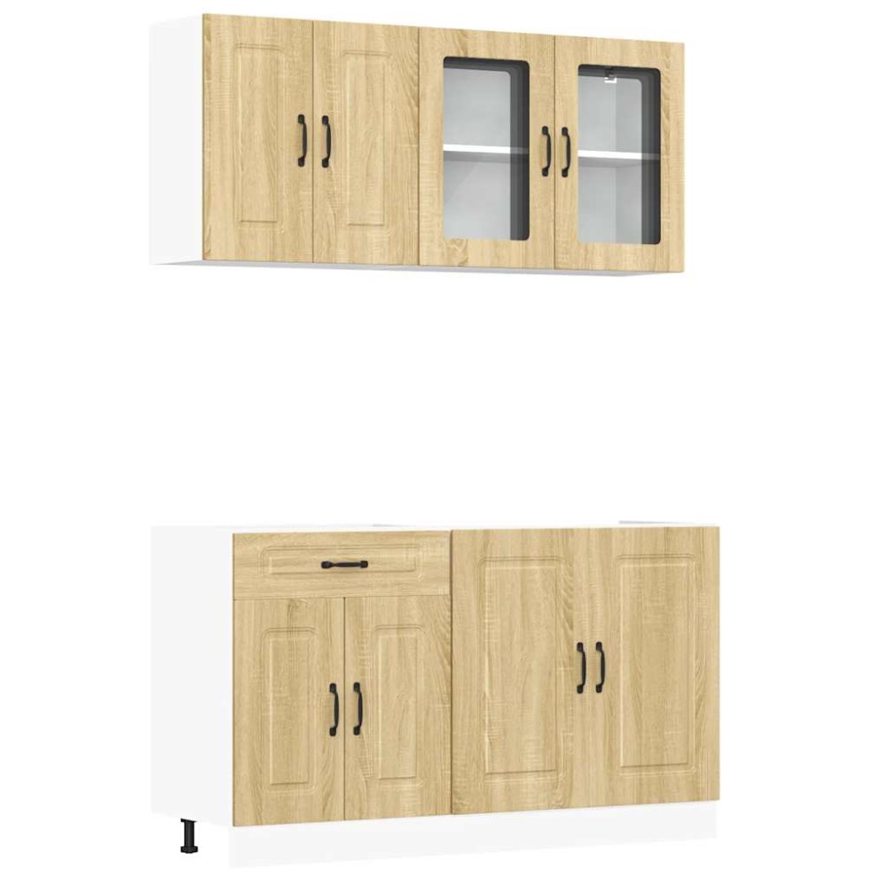 vidaXL Set dulap de bucătărie din 4 piese „Kalmar” lemn stejar Sonoma