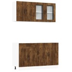 vidaXL Set dulap de bucătărie din 4 piese „Kalmar” stejar afumat Lemn vidaXL Set dulap de bucătărie din 4 piese „Kalmar” stejar afumat Lemn