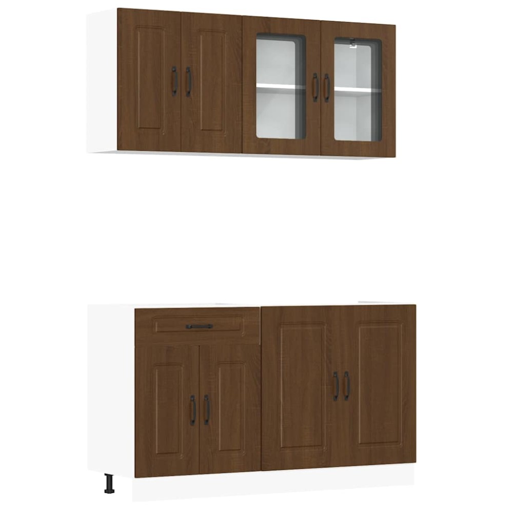 vidaXL Set dulap de bucătărie din 4 piese „Kalmar” stejar maro lemn