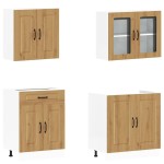 vidaXL Set dulap de bucătărie 4 piese „Kalmar” stejar artizanal lemn vidaXL Set dulap de bucătărie 4 piese „Kalmar” stejar artizanal lemn