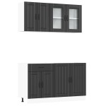 vidaXL Set dulap de bucătărie 4 piese „Lucca” lemn negru prelucrat vidaXL Set dulap de bucătărie 4 piese „Lucca” lemn negru prelucrat