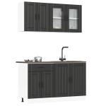 vidaXL Set dulap de bucătărie 4 piese „Lucca” lemn negru prelucrat vidaXL Set dulap de bucătărie 4 piese „Lucca” lemn negru prelucrat