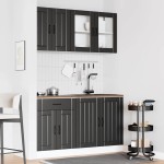 vidaXL Set dulap de bucătărie 4 piese „Lucca” lemn negru prelucrat vidaXL Set dulap de bucătărie 4 piese „Lucca” lemn negru prelucrat