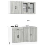 vidaXL Set de dulapuri de bucătărie 4 piese „Kalmar” lemn Sonoma gri vidaXL Set de dulapuri de bucătărie 4 piese „Kalmar” lemn Sonoma gri