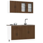 vidaXL Set dulap de bucătărie din 4 piese „Kalmar” stejar maro lemn vidaXL Set dulap de bucătărie din 4 piese „Kalmar” stejar maro lemn