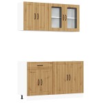 vidaXL Set dulap de bucătărie 4 piese „Kalmar” stejar artizanal lemn vidaXL Set dulap de bucătărie 4 piese „Kalmar” stejar artizanal lemn