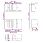 vidaXL Set dulap de bucătărie din 4 piese „Porto” Lemn prelucrat alb