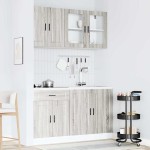 vidaXL Set de dulapuri de bucătărie 4 piese „Porto” lemn Sonoma gri vidaXL Set de dulapuri de bucătărie 4 piese „Porto” lemn Sonoma gri