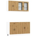 vidaXL Set dulap de bucătărie 4 piese „Kalmar” stejar artizanal lemn vidaXL Set dulap de bucătărie 4 piese „Kalmar” stejar artizanal lemn