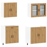 vidaXL Set dulap de bucătărie 4 piese „Kalmar” stejar artizanal lemn vidaXL Set dulap de bucătărie 4 piese „Kalmar” stejar artizanal lemn