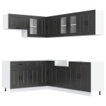 vidaXL Set dulap de bucătărie 11 piese „Kalmar” lemn negru prelucrat