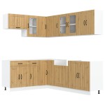 vidaXL Set dulap de bucătărie 11 piese „Lucca” stejar artizanal lemn vidaXL Set dulap de bucătărie 11 piese „Lucca” stejar artizanal lemn