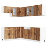 vidaXL Set de dulapuri de bucătărie 11 piese „Porto” Lemn vechi lemn vidaXL Set de dulapuri de bucătărie 11 piese „Porto” Lemn vechi lemn