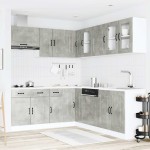 vidaXL Set dulapuri de bucătărie 11 piese „Kalmar” gri beton Lemn