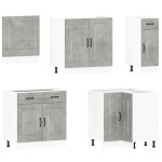vidaXL Set dulapuri de bucătărie 11 piese „Kalmar” gri beton Lemn