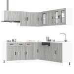 vidaXL Set de dulapuri de bucătărie 11 piese „Kalmar” lemn Sonoma gri vidaXL Set de dulapuri de bucătărie 11 piese „Kalmar” lemn Sonoma gri