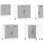 vidaXL Set de dulapuri de bucătărie 11 piese „Kalmar” lemn Sonoma gri vidaXL Set de dulapuri de bucătărie 11 piese „Kalmar” lemn Sonoma gri