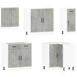 vidaXL Set dulapuri de bucătărie 11 piese „Lucca” gri beton Lemn vidaXL Set dulapuri de bucătărie 11 piese „Lucca” gri beton Lemn