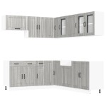 vidaXL Set de dulapuri de bucătărie 11 piese „Lucca” lemn Sonoma gri vidaXL Set de dulapuri de bucătărie 11 piese „Lucca” lemn Sonoma gri