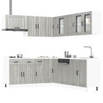 vidaXL Set de dulapuri de bucătărie 11 piese „Lucca” lemn Sonoma gri vidaXL Set de dulapuri de bucătărie 11 piese „Lucca” lemn Sonoma gri