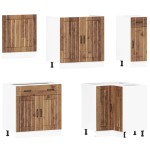 vidaXL Set de dulapuri de bucătărie 11 piese „Lucca” Lemn vechi lemn