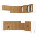 vidaXL Set dulap de bucătărie 11 piese „Lucca” stejar artizanal lemn