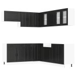 vidaXL Set dulap de bucătărie 11 piese „Porto” lemn negru prelucrat vidaXL Set dulap de bucătărie 11 piese „Porto” lemn negru prelucrat