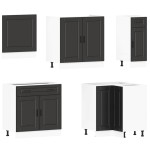 vidaXL Set dulap de bucătărie 11 piese „Porto” lemn negru prelucrat vidaXL Set dulap de bucătărie 11 piese „Porto” lemn negru prelucrat