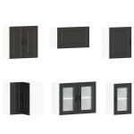 vidaXL Set dulap de bucătărie 11 piese „Porto” lemn negru prelucrat vidaXL Set dulap de bucătărie 11 piese „Porto” lemn negru prelucrat